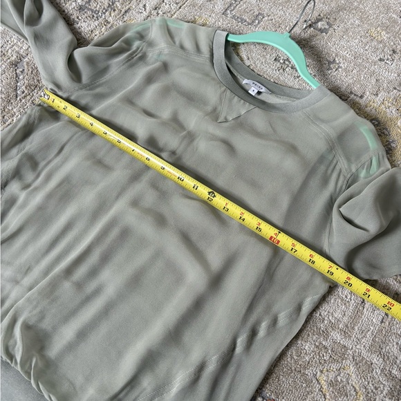 REISS Marlena Semi Sheer Blouse in Pale Green - Picture 11 of 14